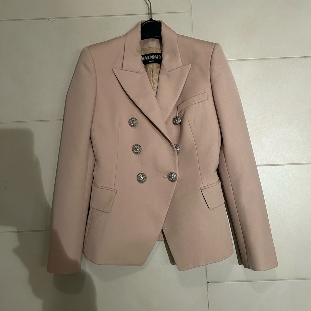 Tan Balmain Blazer Silver buttons size 36